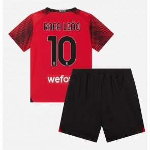 AC Milan Rafael Leao #10 Hjemmebanesæt Børn 2023-24 Kort ærmer (+ korte bukser)
